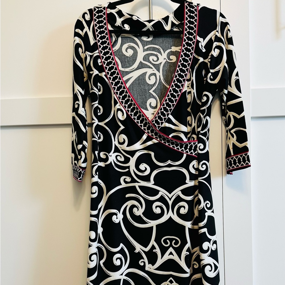 COCO & Tashi Dress Dramatic Versace-vibe Surplice Neck 3/4 Slv NWOT Sz XL